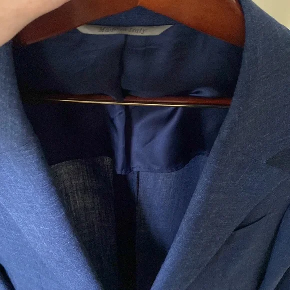 Canali Suit jacket blazer, navy blue - Wool, Silk, Linen